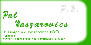 pal maszarovics business card